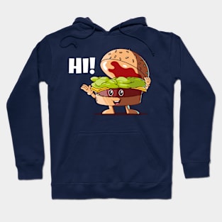 Hi! Happy burger (on dark colors) Hoodie